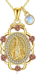 Sterling Silver St Michael/St Christopher/St Barbara/St Jude/St Dymphna/Virgin Mary Necklace Patron Saint Pendant Amulet Medal Religion Jewelry Gifts for Men Women
