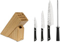 Kai PRO 5 Piece Slimline Block Set, Includes 8' Chef, 3.5' Paring and 6' Utility Knives, Knife Block Set, Japanese AUS6M Stainless Steel Blades, Full-Tang POM Handles