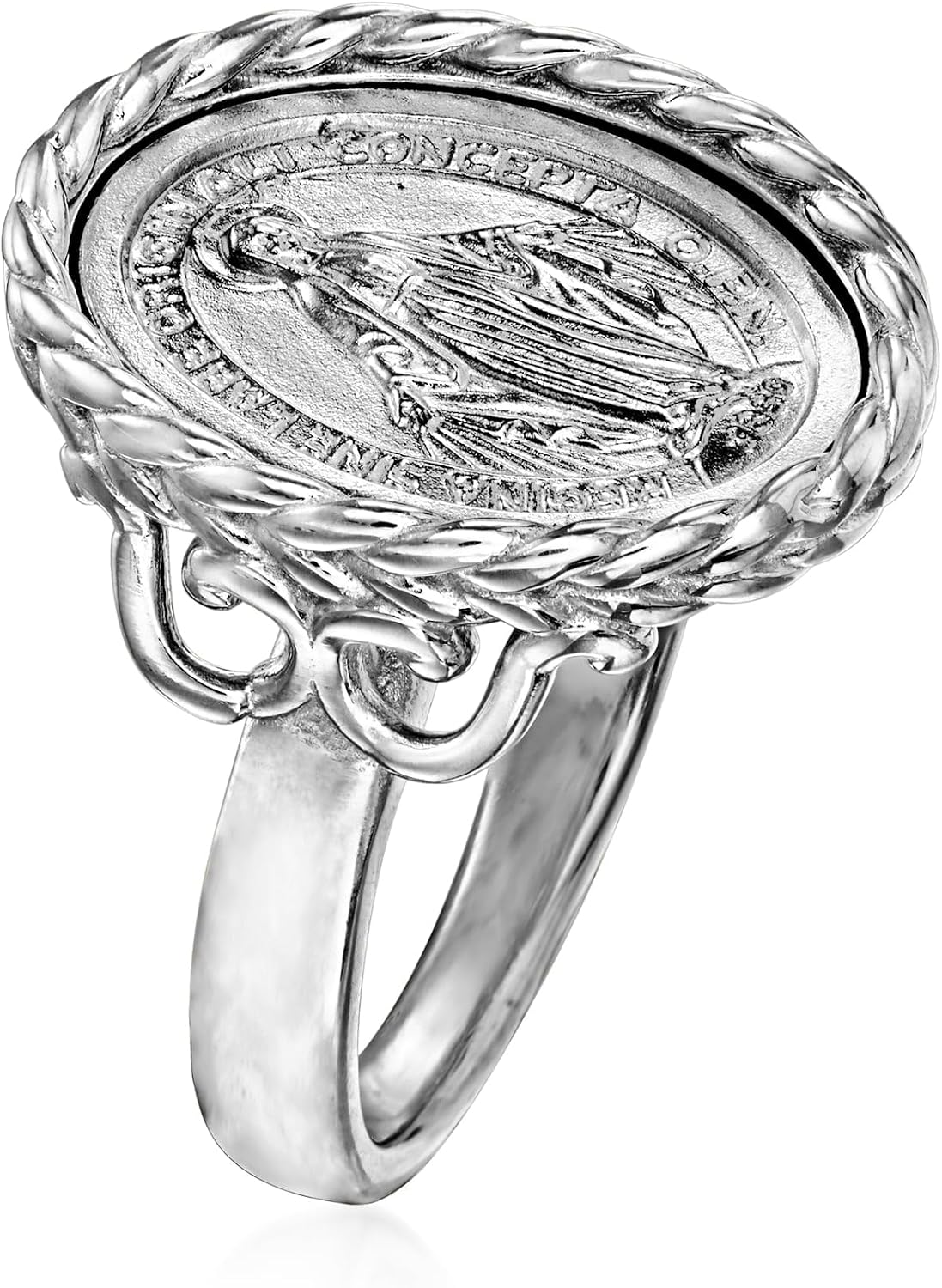 Ross-Simons Italian Sterling Silver Miraculous Medal Oval Ring