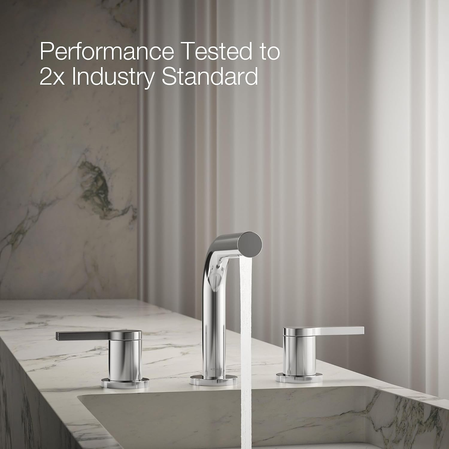 KOHLER K-33592-4-BN Elate® Widespread Bathroom Sink Faucet, Enhanced Flow, Durable Construction, Easy Installation, Bathroom Faucets, 1.2 GPM, Vibrant Brushed Nickel