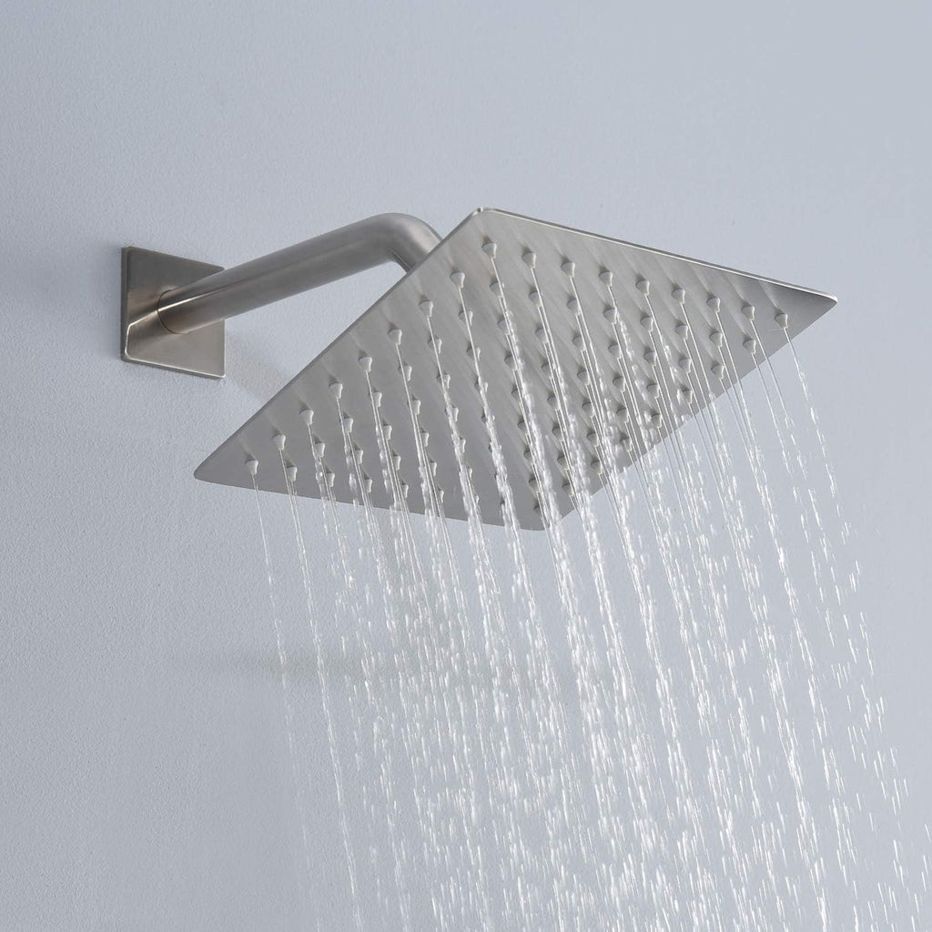 SUMERAIN Brushed Nickel Pressure Balanced Shower System with Waterfall Tub Spout, Tub Shower Faucet