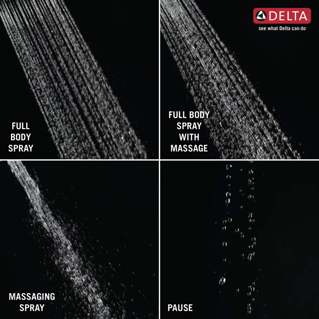 Delta Arvo 14 Series Chrome Bathtub Shower Faucet Set with In2ition 2-in-1 Dual Shower Head with Handheld Spray Combo, Valve Trim Kit, Chrome 144840-I (Valve Included)