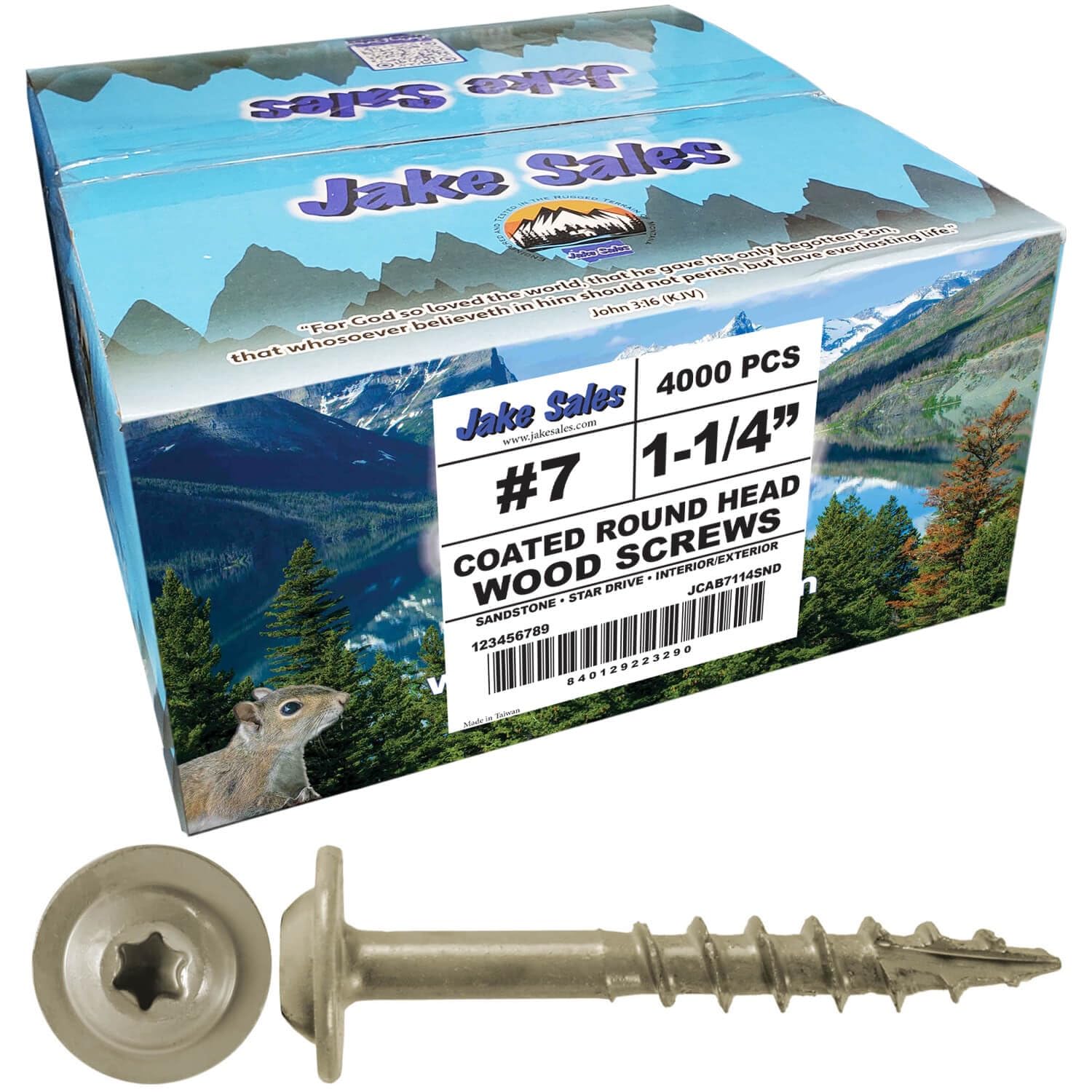 Round Washer Head 7 x 1-1/4' Sandstone - Full Box ~ 4000 Screws