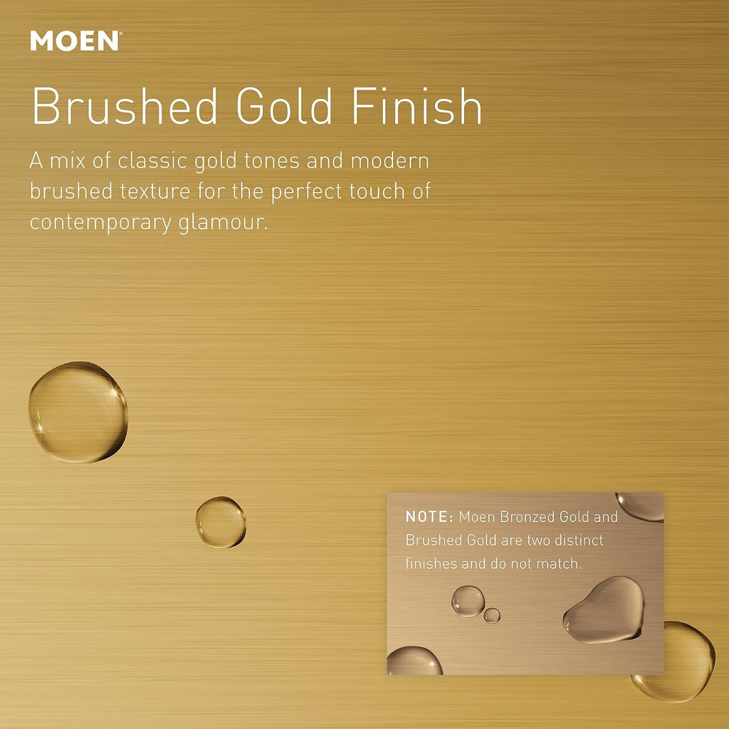 Moen YB5162BG Voss 2-Light Dual-Mount Bath Bathroom Vanity Fixture with Frosted Glass, Brushed Gold