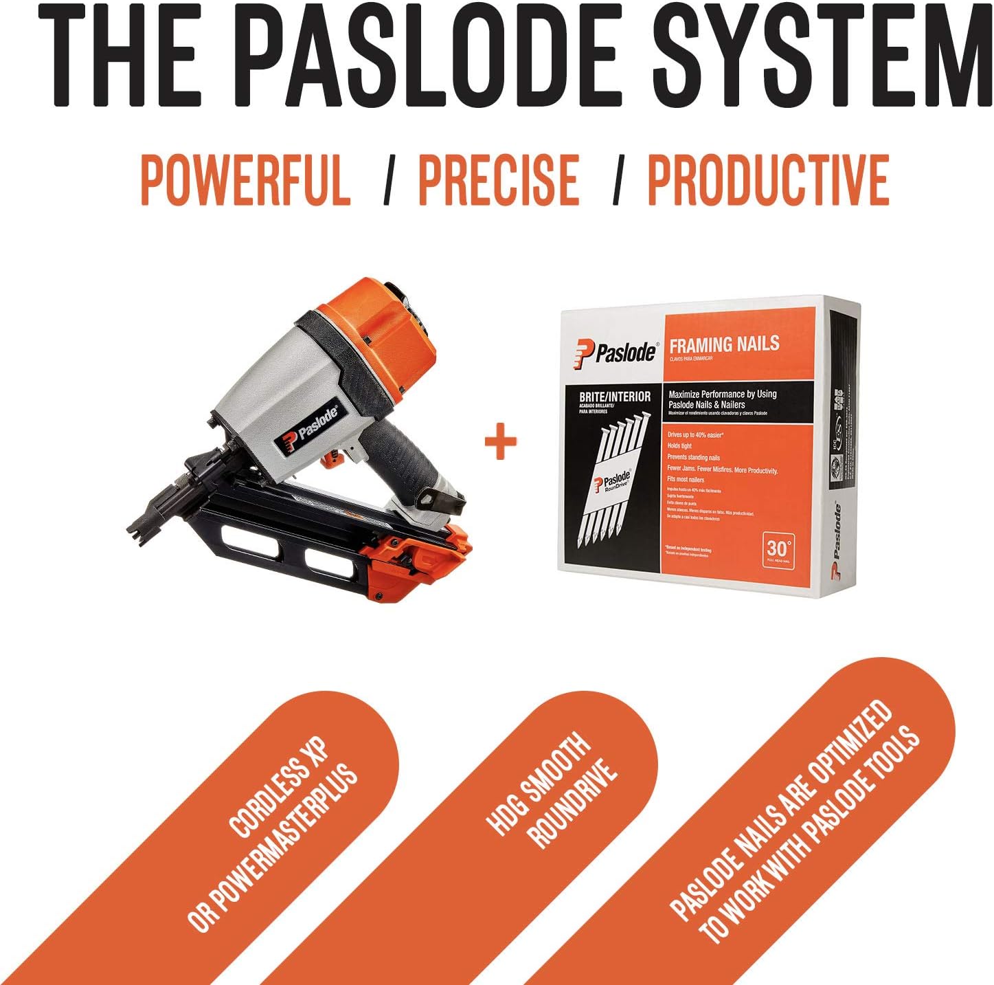 Paslode, Framing Nails, 650839, 30 Degree RounDrive Brite, 3 1/4 inch x .131 Gauge, Smooth, 2,500 per Box