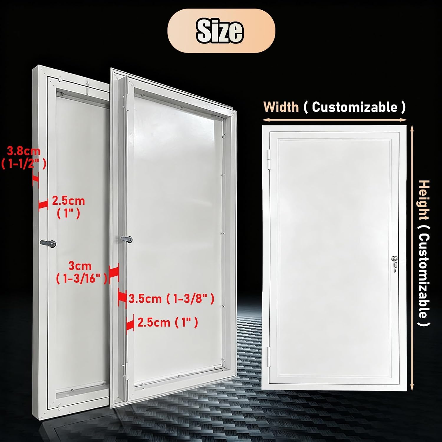 LXLZYXSF Drywall Access Panel Cover with Key, White Aluminum Access Door Lockable, Metal Plumbing Inspection Hatch, Customizable Heavy Duty Attic Door