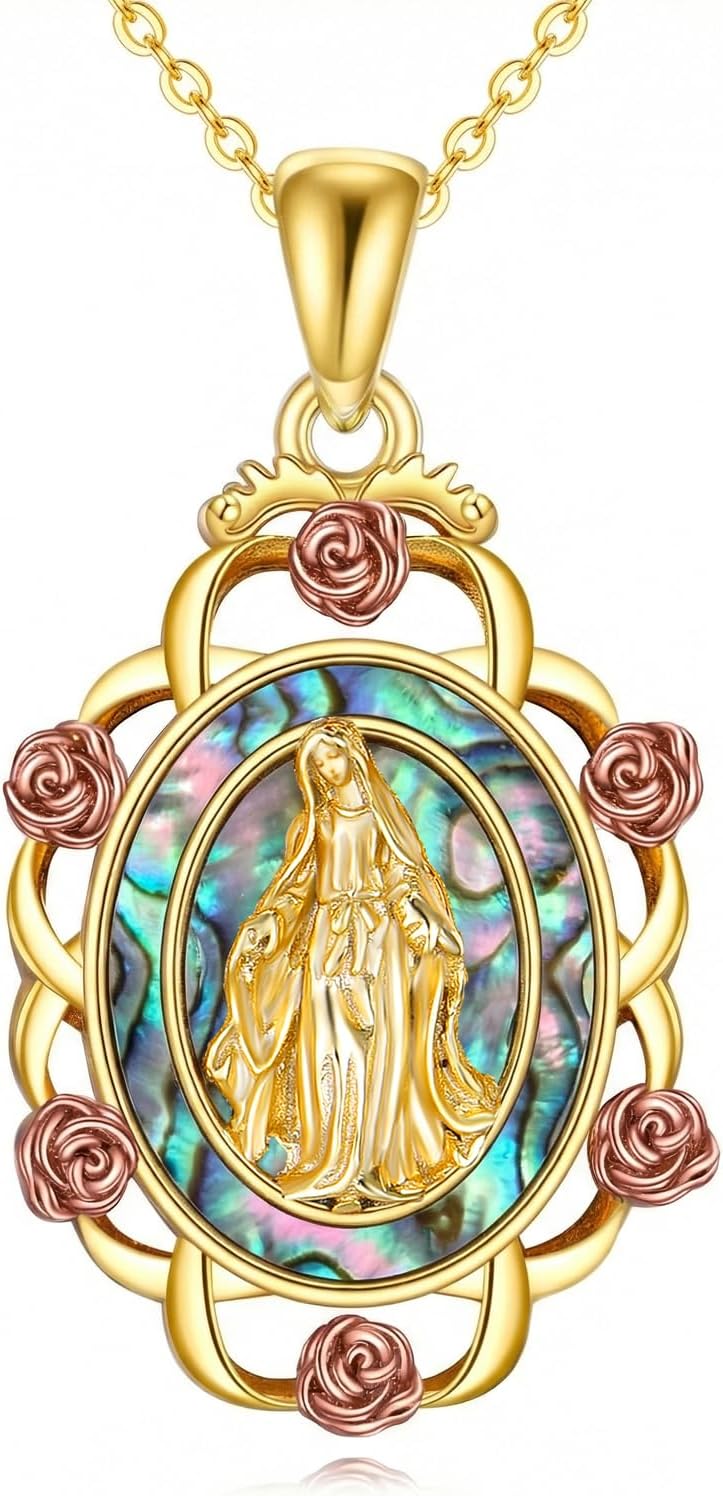 Sterling Silver St Michael/St Christopher/St Barbara/St Jude/St Dymphna/Virgin Mary Necklace Patron Saint Pendant Amulet Medal Religion Jewelry Gifts for Men Women
