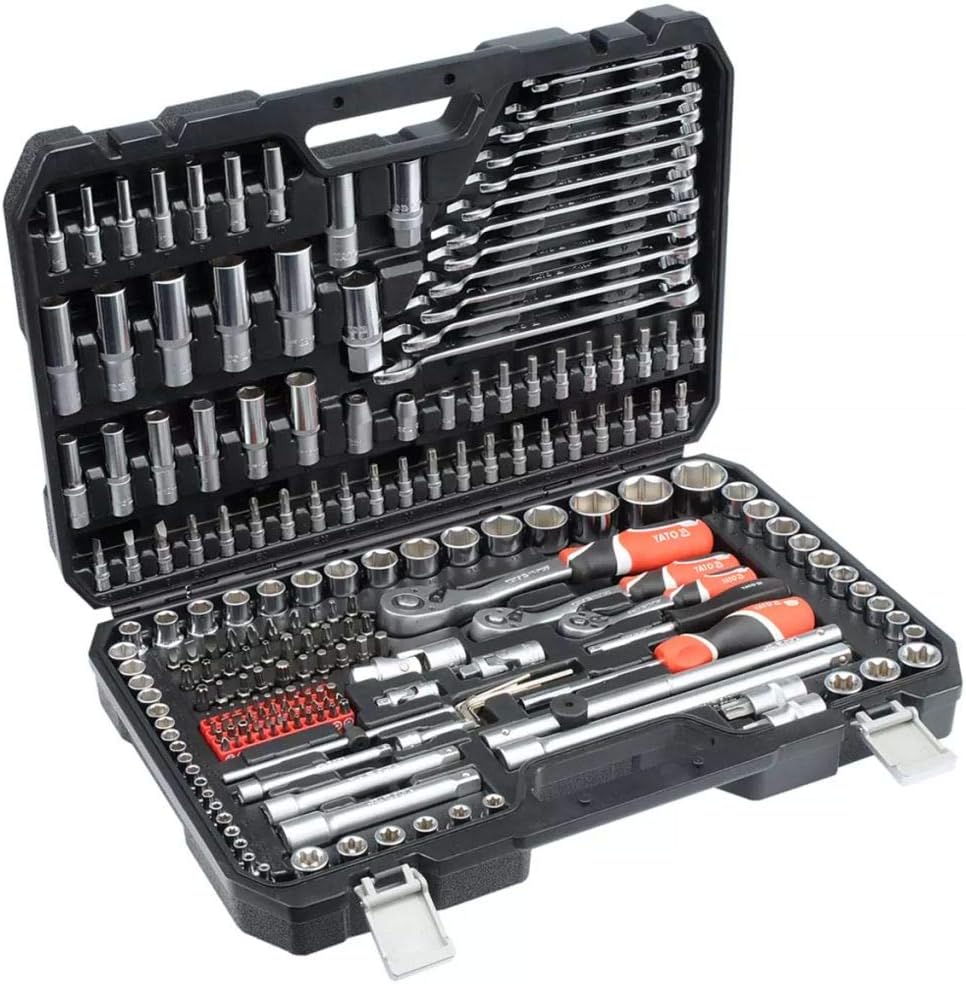Yato YT-38841 216-Piece Socket Spanner Set – 1/4 Inch, 3/8 Inch and 1/2 Inch