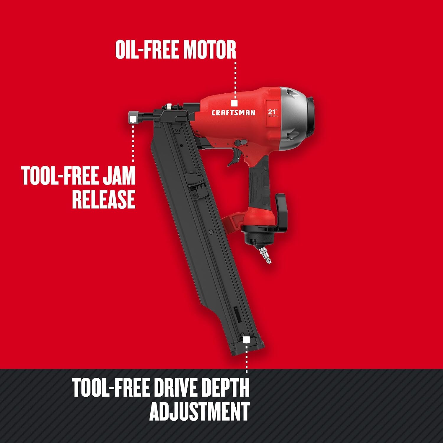 CRAFTSMAN Framing Nail Gun, 2 to 3-1/2', 21° Plastic (CMP21PL)