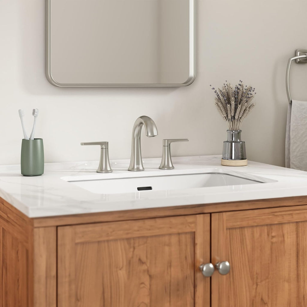 American Standard 7429801.295 Becklow Two-Handle 8-Inch Widespread Bathroom Faucet, Bathroom Sink Faucet, 1.2 GPM, Brushed Nickel