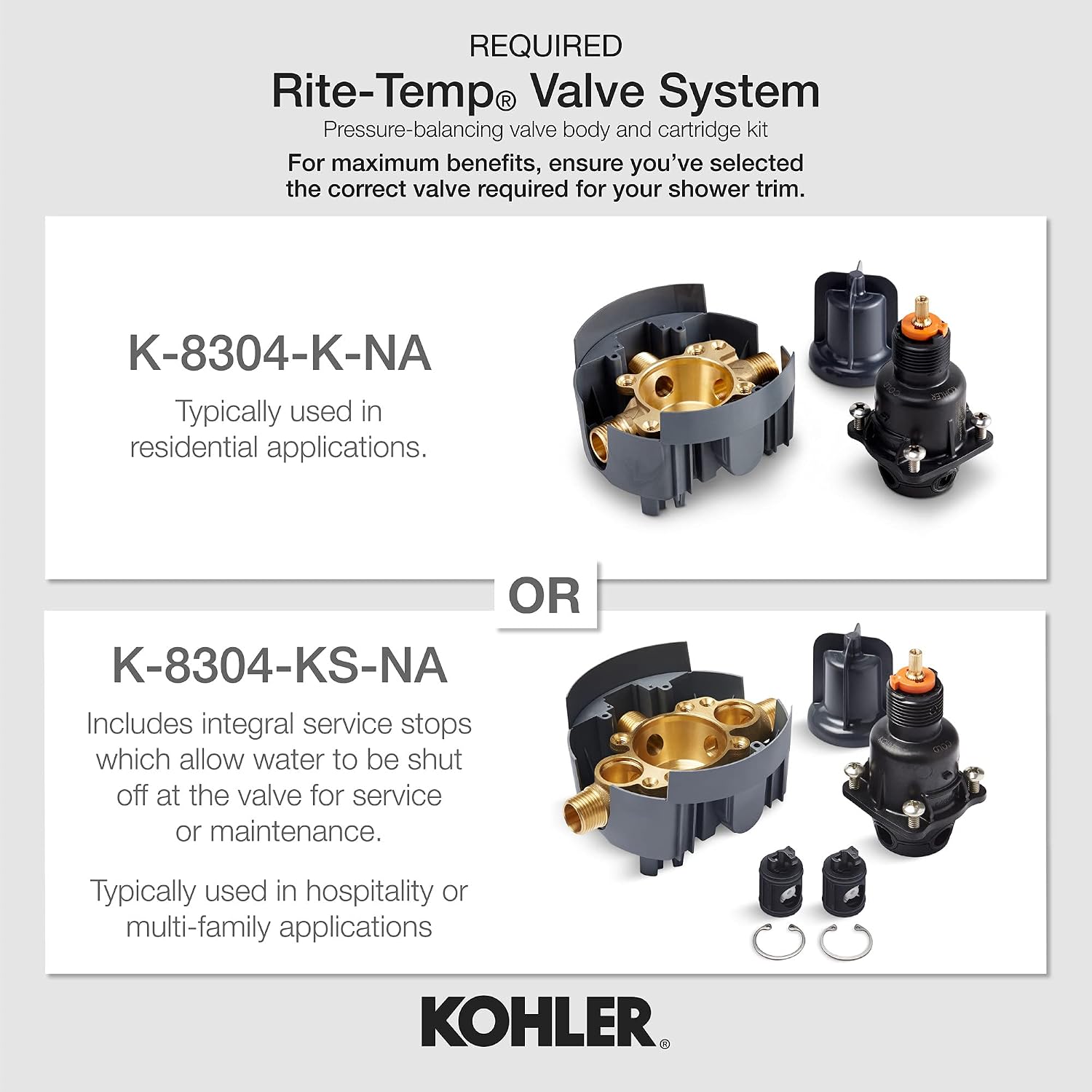 Kohler K-TS97074-4Y-BN Pitch Rite-Temp Bath and Shower Trim Kit, 2.5 GPM, Vibrant Brushed Nickel