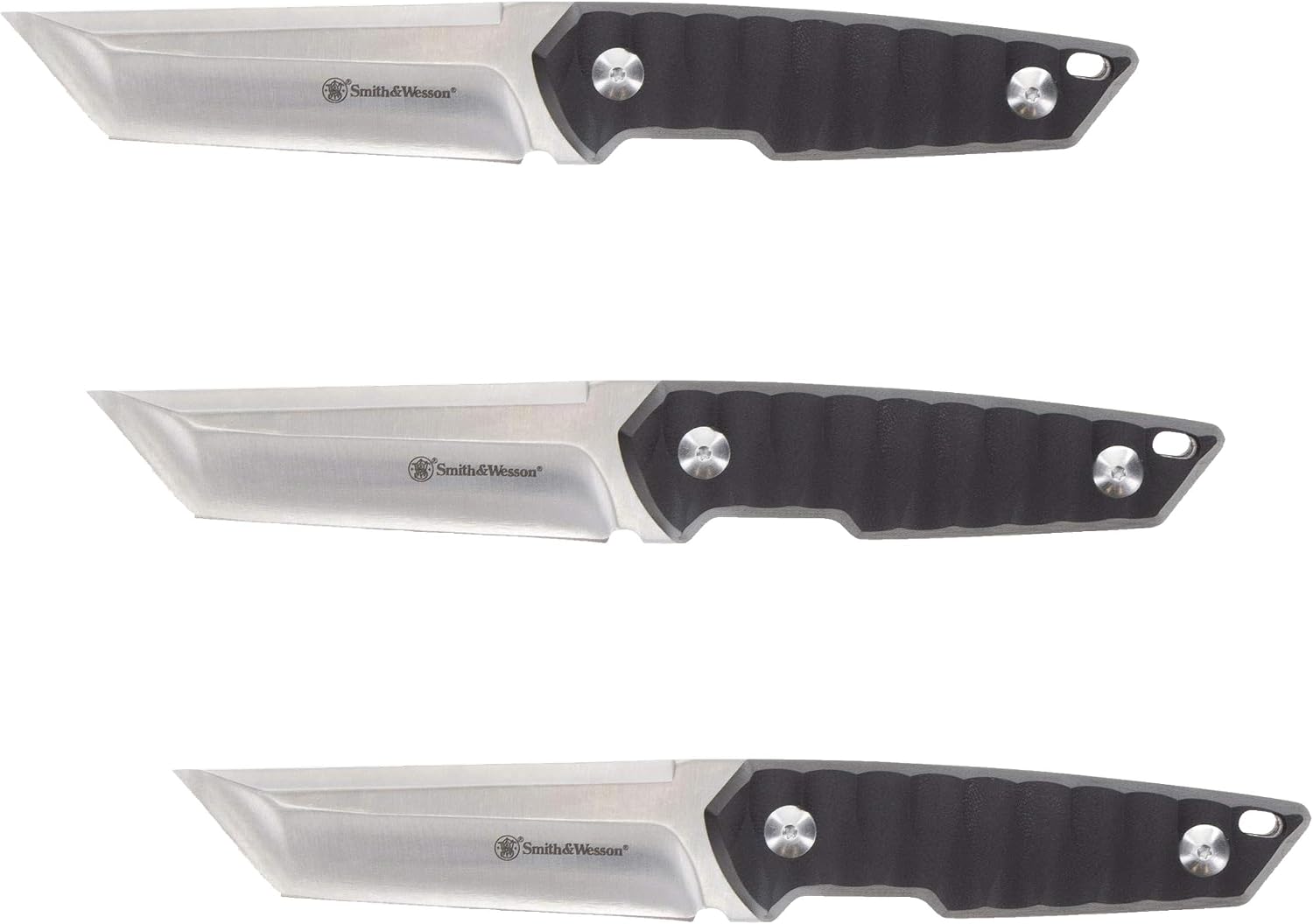 Smith & Wesson 24/7 8.5in S.S. Full Tang Fixed Blade Knife with 4in Tanto Blade and G10 Handle with Rigid Sheath for Outdoor, Tactical, Survival and EDC,Black