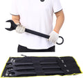 SAE Jumbo Combination Wrench Set, Extra Large 4-Piece, 2-1/8' to 2-1/2' Sizes, Black Oxide Finish, Carbon Steel, Includes Storage Bag