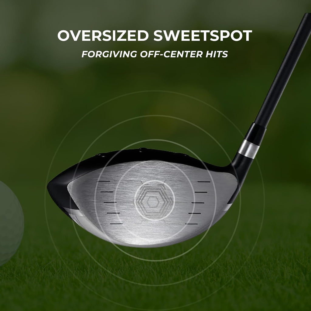 Speed System Golf Titanium Driver Golf Club, Loft Lightweight Graphite Shaft, Oversized Sweet Spot, Aerodynamic, USGA Conforming Mens Driver + Deluxe Headcover