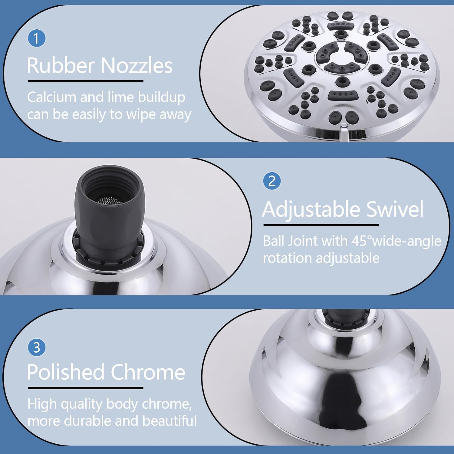2 Handles Shower Faucet Set with Tub Spout Bathtub Shower Faucet Combo Set Shower System Complete Tub and Shower Trim Kit Wall Mounted Shower Fixtures Chrome