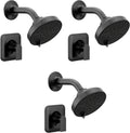 Moen Genta LX Matte Black Pressure Balancing Eco-Performance Modern Shower Trim with Showerhead and Lever Handle, Posi-Temp Valve Required, T2472EPBL (Pack of 3)