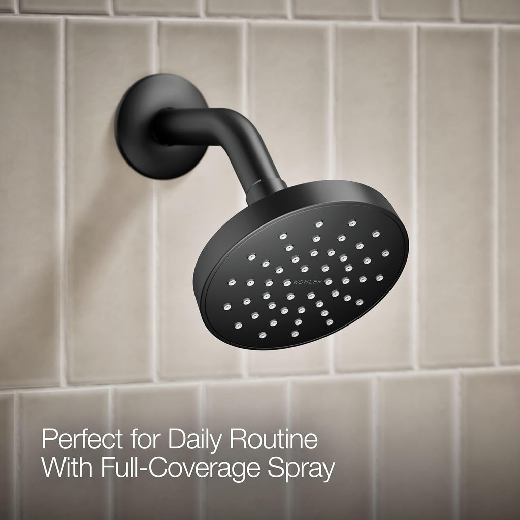 KOHLER TS35321-4G-BL, Elate Rite-Temp Shower Trim with Single Function 1.75 GPM Showerhead, Matte Black, Modern Shower Fixture, Water-Saving Design