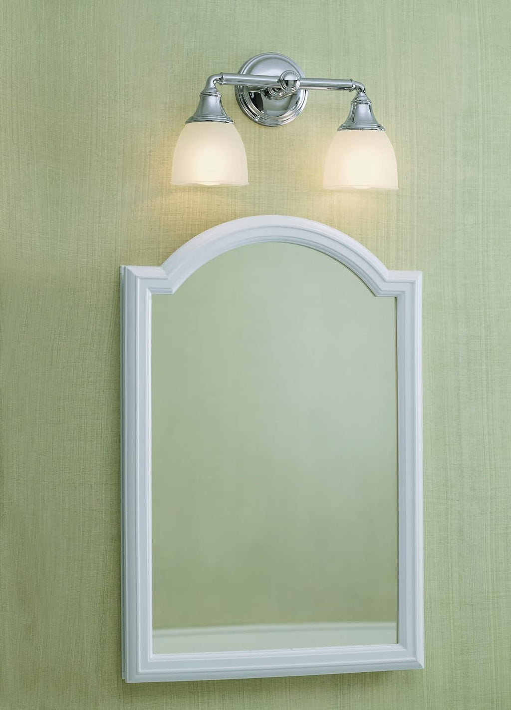 Kohler Devonshire Bathroom Vanity Light Fixture, Wall Sconce Lighting, Position Facing Up or Down, UL Listed, 2 Light, Polished Chrome