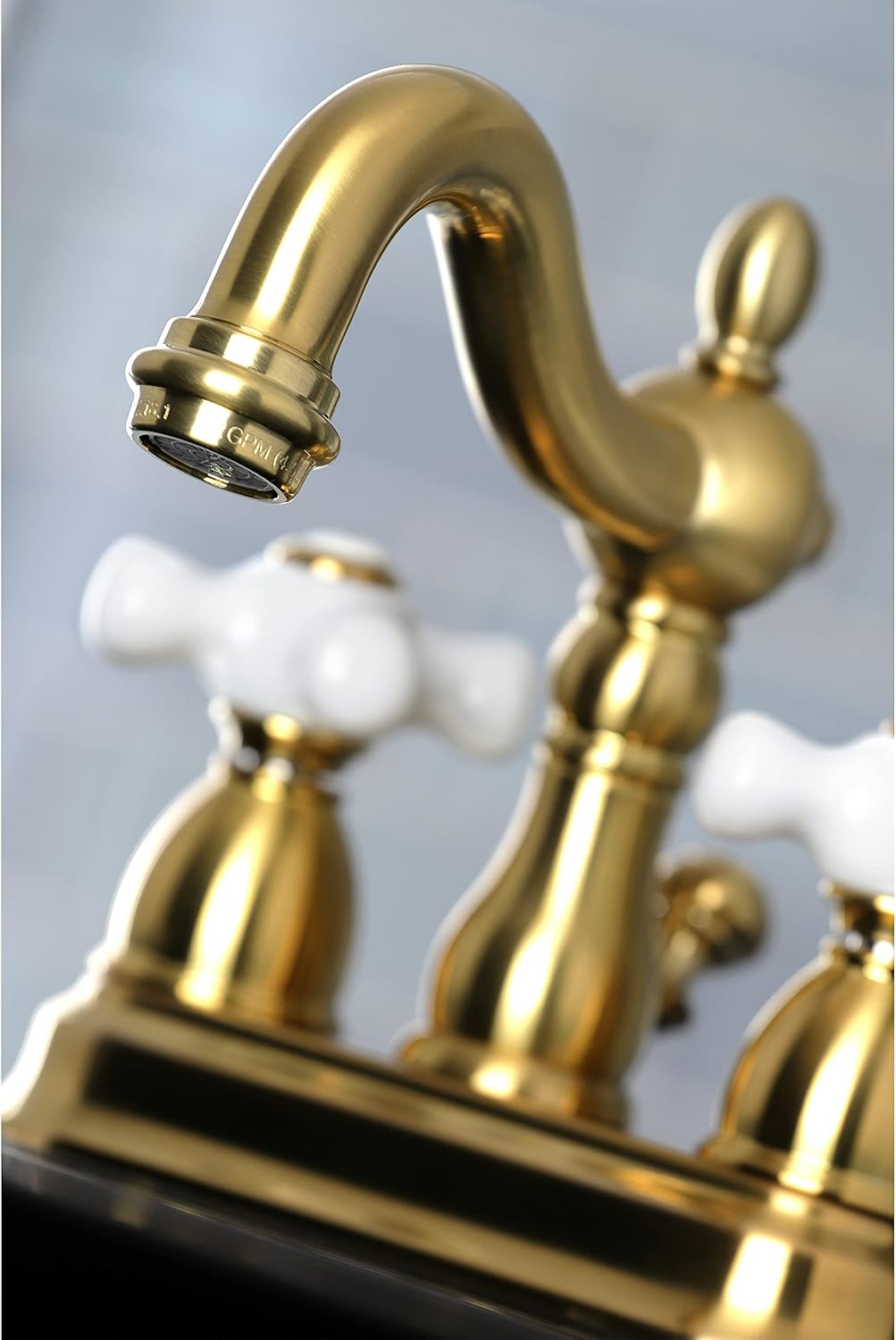 Kingston Brass KB1607PX 4 in. Centerset Bathroom Faucet, Brushed Brass