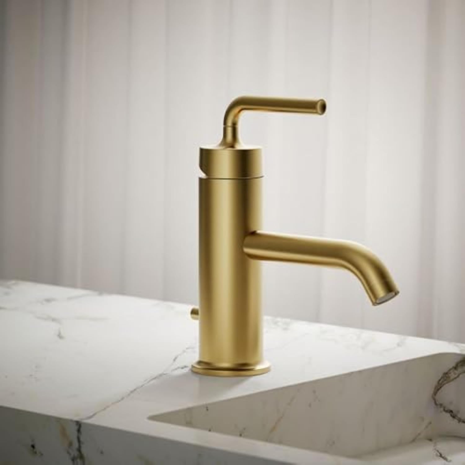 Kohler 14402-4A-2MB Purist® Single-Handle Bathroom Sink Faucet with Straight Lever Handle, 1.2 gpm, Vibrant Brushed Moderne Brass