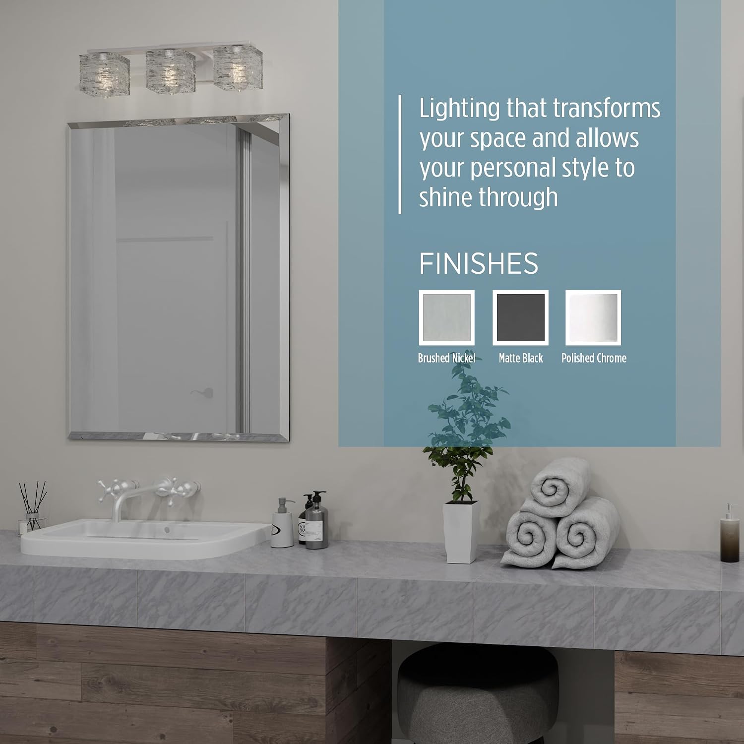 Quoizel Westcap Modern Vanity Lights, 2-Light, 15 Inch Brushed Nickel Bathroom Lighting Fixtures Over Mirror, Sandblasted Glass, G9 Bulb, Transitional Wall Light for Bathrooms, Kitchen or Hallway