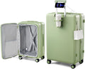 Hanke Large Expandable 28 Inch Luggage with Spinner Wheels Top Opening Travel Luggage Hard Shell Rolling Suitcases Lightweight Checked Luggage with Cup Holder(Bamboo Green)