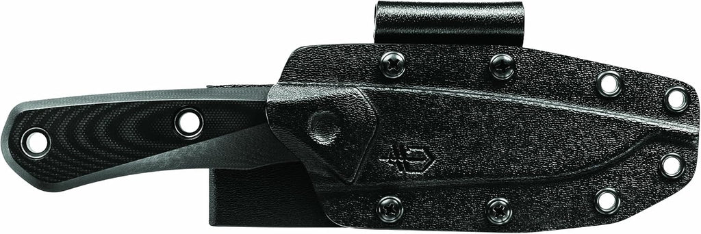 Gerber Gear Terracraft - Fixed Blade Survival Tactical Knife for Bushcraft, Camping, Outdoor & Hunting - Heavy Duty Full Tang Knife with Premium Leather Sheath - Made in USA - Black