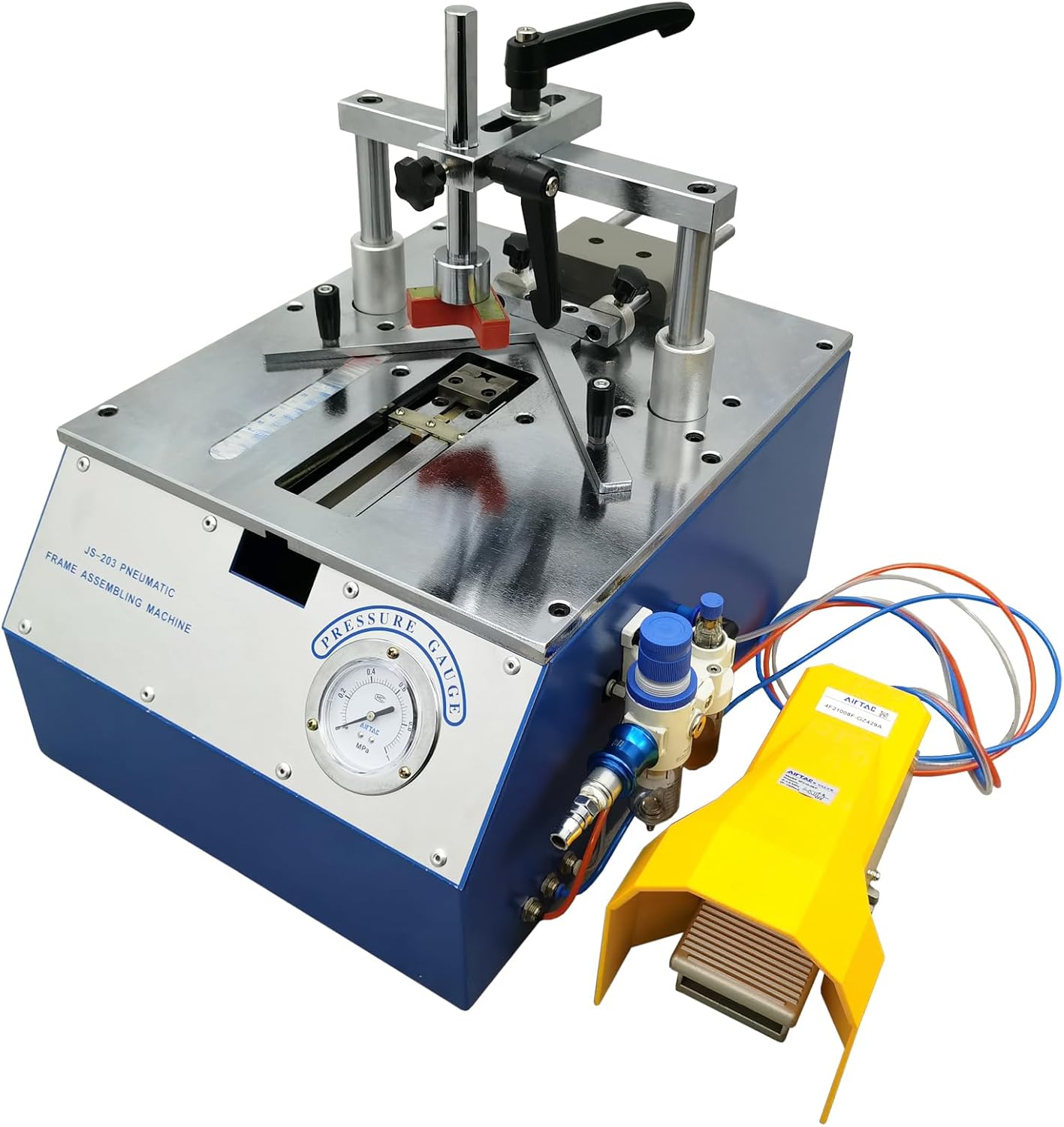 Pneumatic Nail Angle Machine Maximum Width 4.3' Woodworking Assembling Photo Frame Decorative Painting Frame Machine Desktop Adjustable Angle