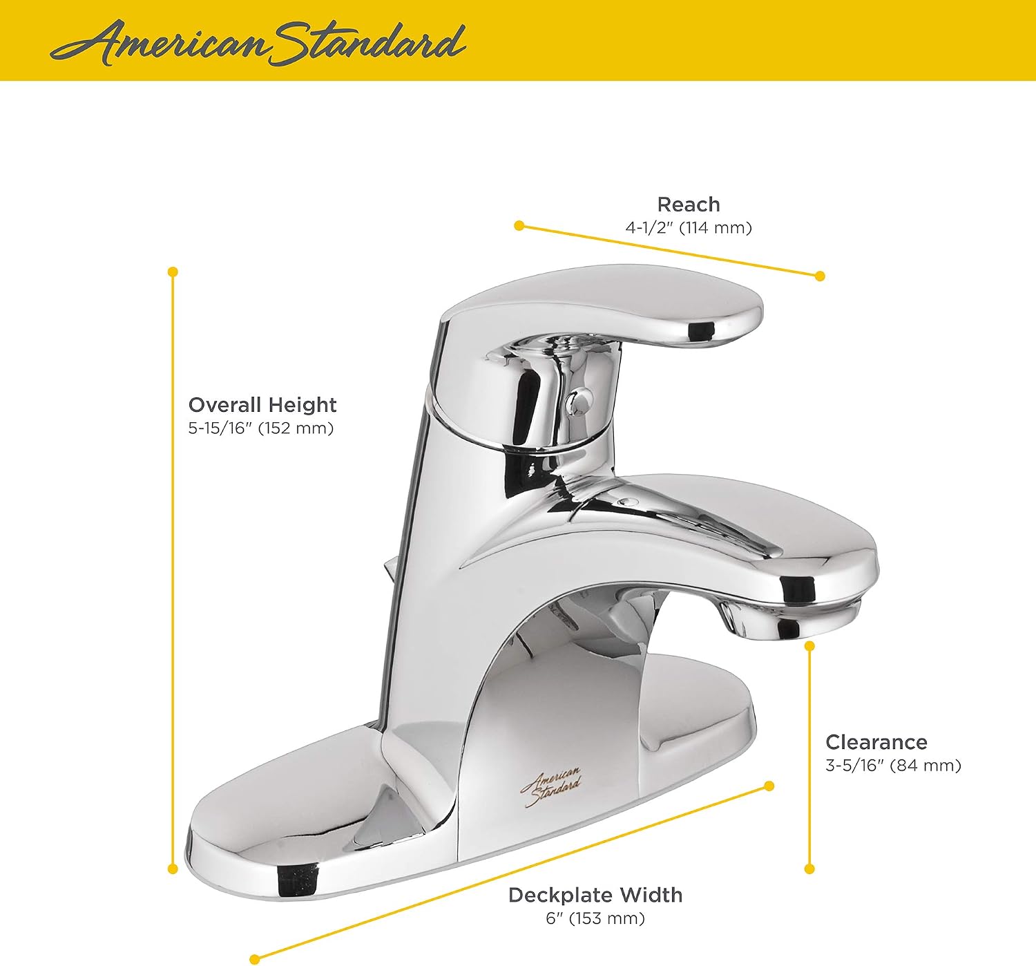American Standard 7075000.295 Colony Pro Single-Handle Bathroom Faucet with Metal Drain, 1.2 GPM, Brushed Nickel