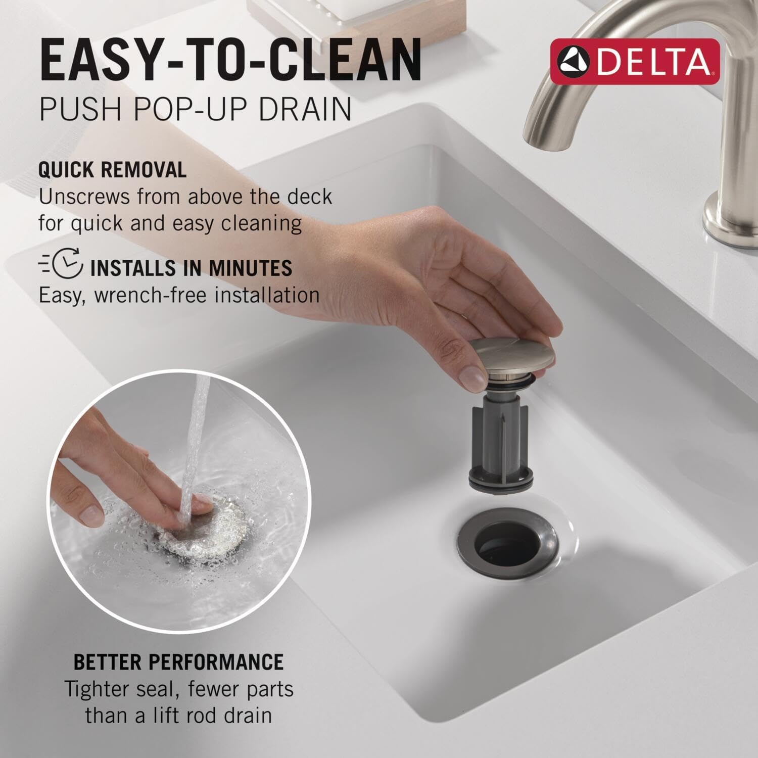 Delta Faucet Nicoli Centerset Bathroom Faucet, Brushed Nickel 2-Handle Bathroom Faucet, Delta Bathroom Sink Faucet, Brushed Nickel 3-Hole Bathroom Faucet, Stainless 25849LF-SS