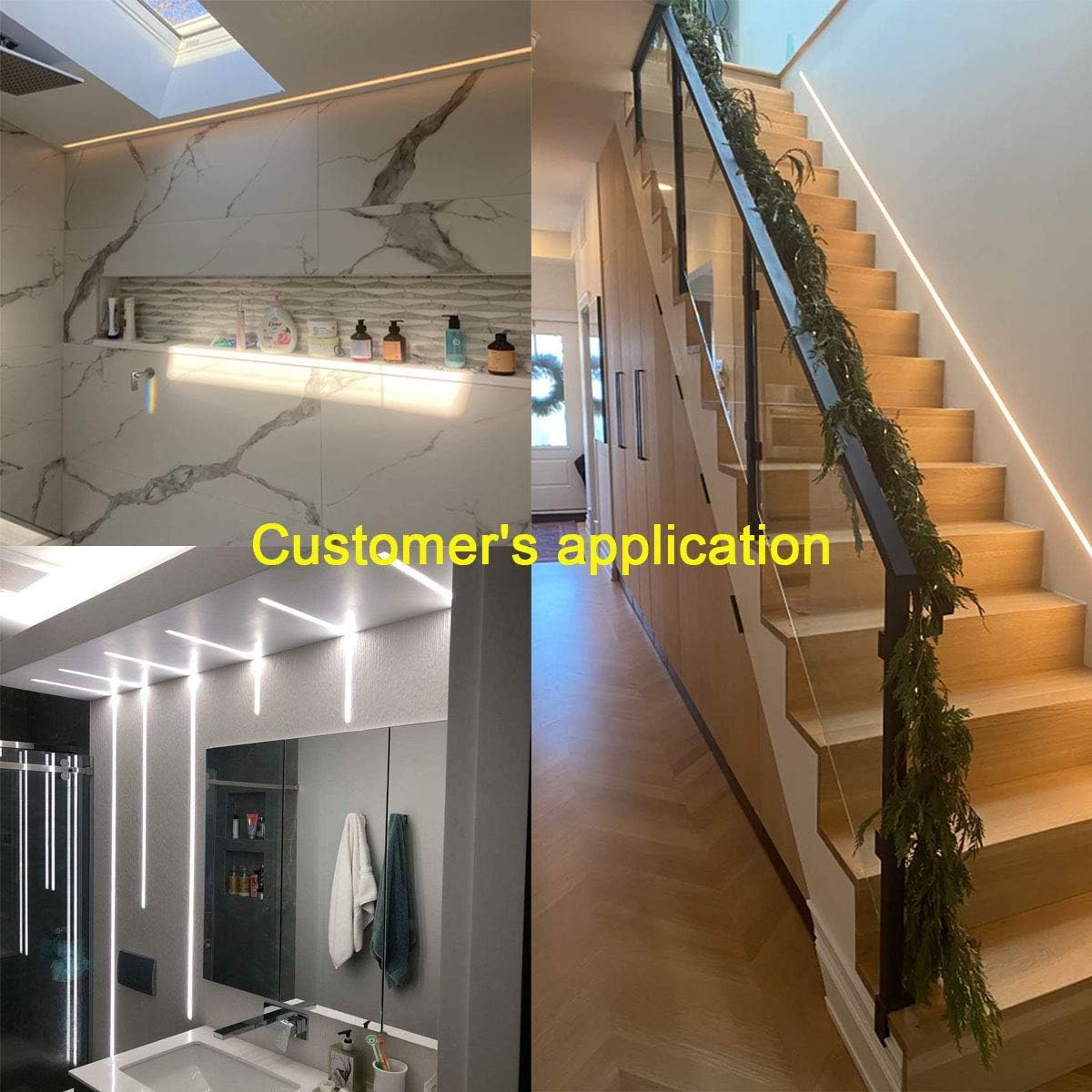 10Pack 6.6FT/2 Meter Plaster in LED Channel,Drywall LED Strip Light Channel,Trimless Recessed Mud in LED Channel for 20mm Width LED Strip