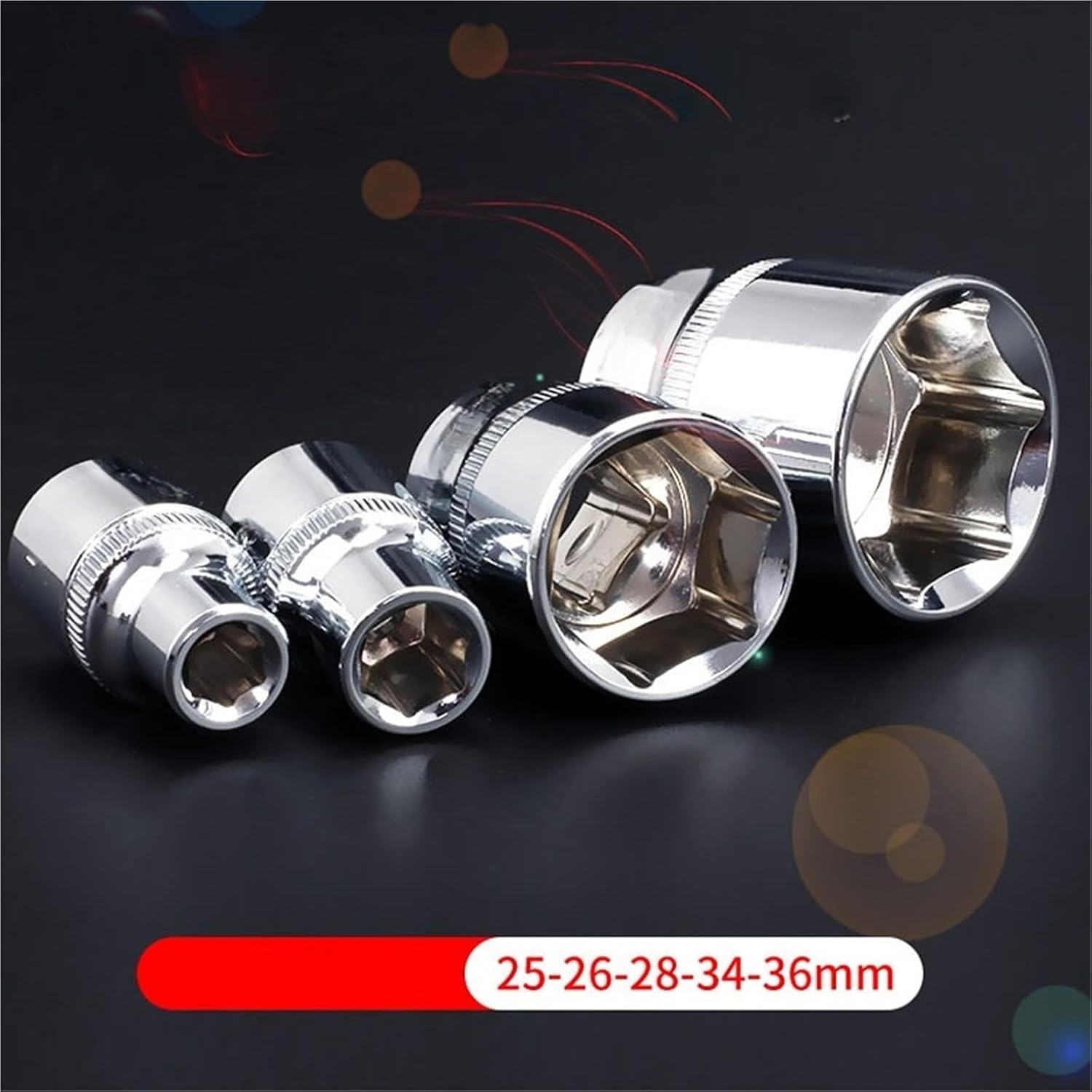 1/2' Square Drive Hex Short Socket Wrench CR-V Steel Anti-rust 6 Point Wrench Head 8-36mm Socket Heads Auto Repair(36mm)