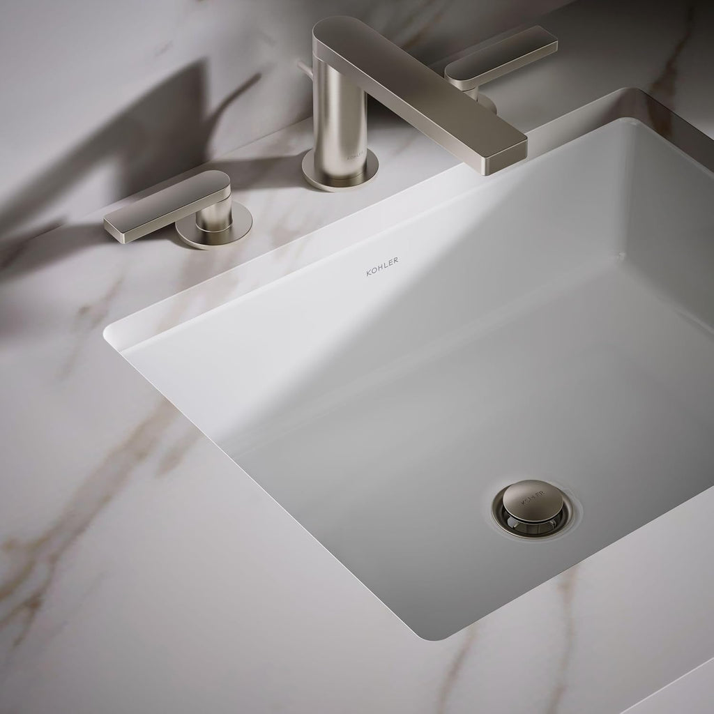 KOHLER 2882-0 Verticyl Rectangular Undermount Bathroom Sink, 19 3/4', White
