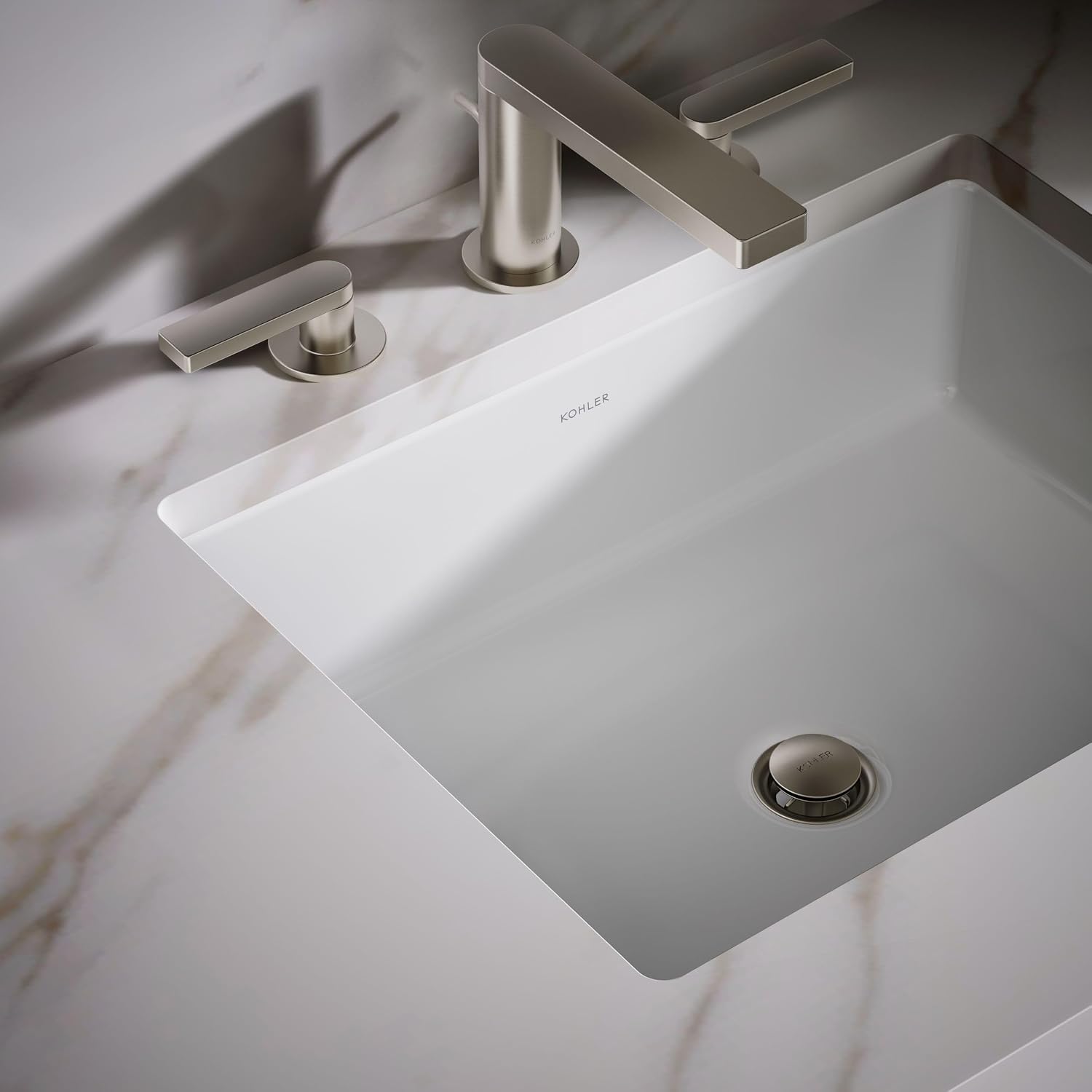 KOHLER 2882-0 Verticyl Rectangular Undermount Bathroom Sink, 19 3/4', White