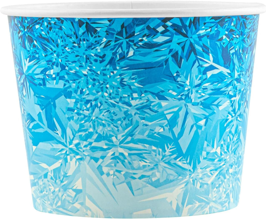 Restaurantware Paper Ice Buckets 100 Count 5 lb Leak-Resistant Disposable Ice Holders for Hotels Insulated Wide Mouth Round Containers for Events and Catering Blue