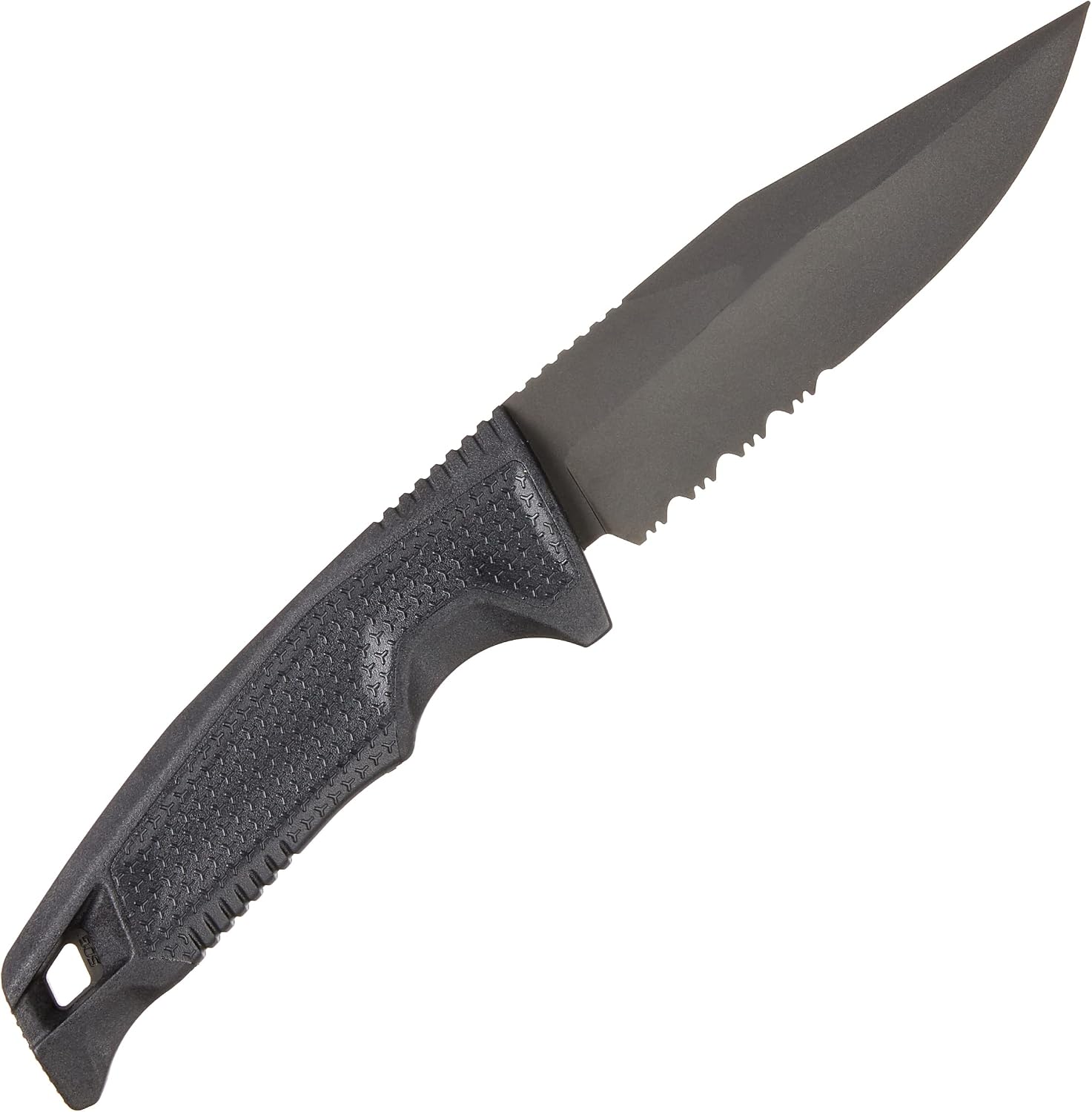 SOG Recondo FX Partially Serrated Fixed-Blade Tactical Duty Knife |Full-Tang CRYO 440C Stainless Steel Blade | Rubberized Grip