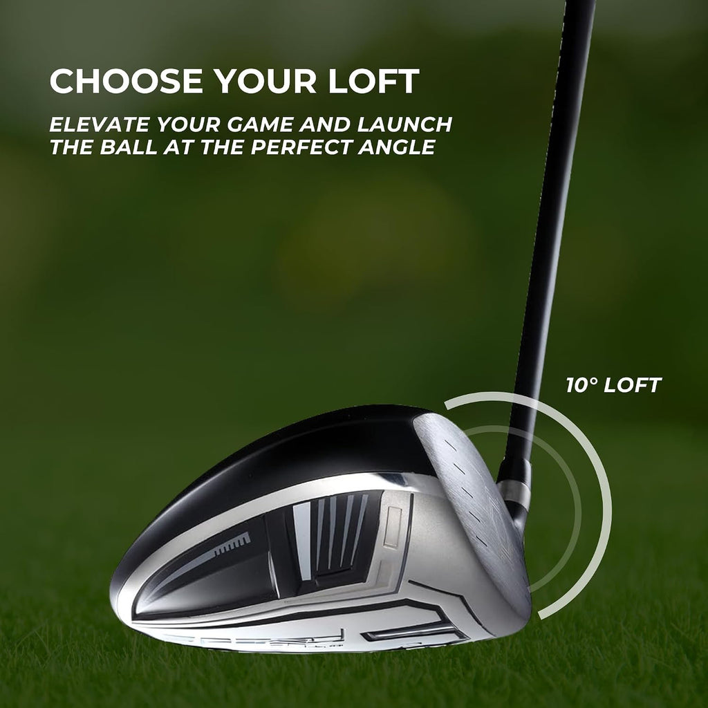 Speed System Golf Titanium Driver Golf Club, Loft Lightweight Graphite Shaft, Oversized Sweet Spot, Aerodynamic, USGA Conforming Mens Driver + Deluxe Headcover