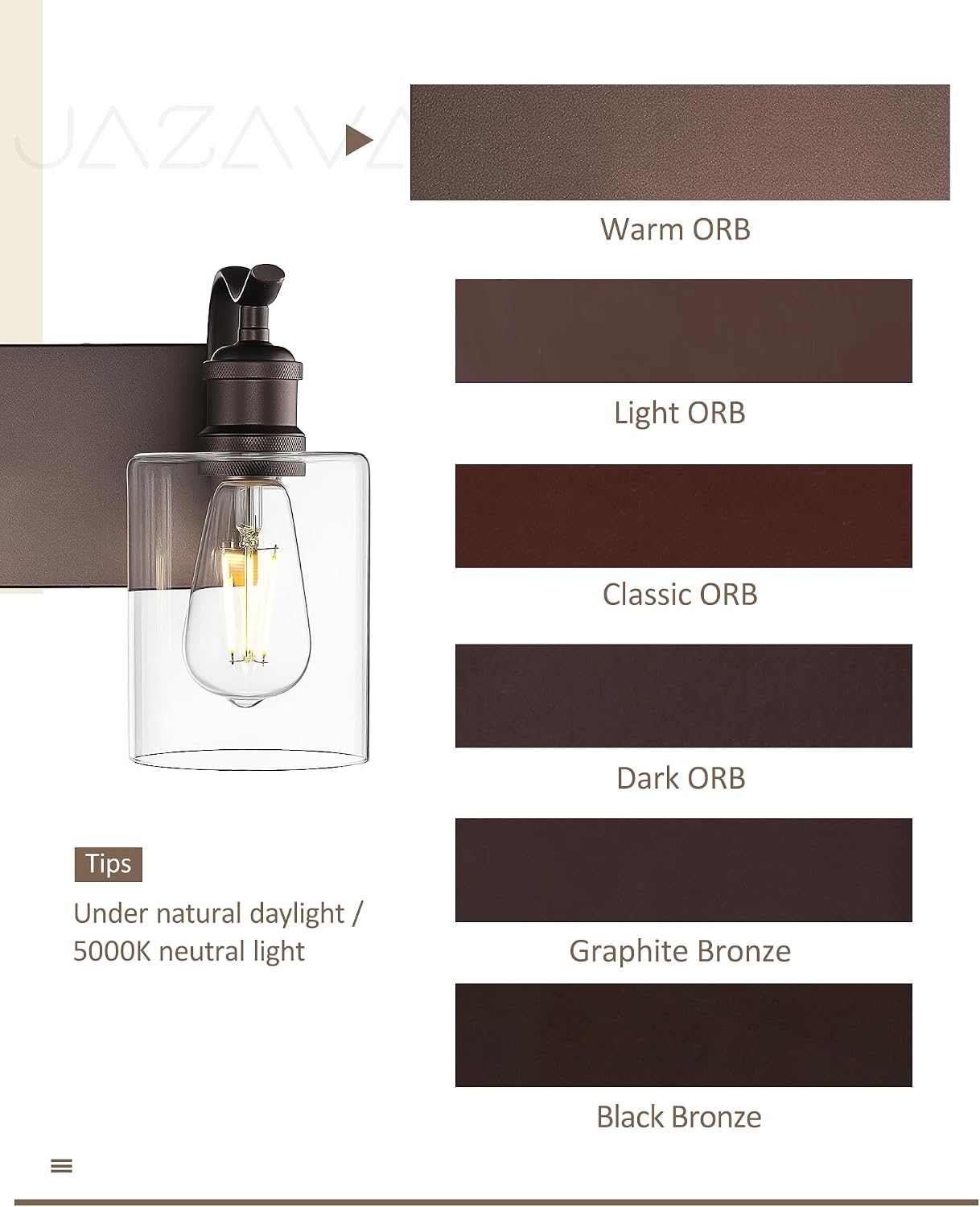 Bathroom Vanity Light Fixtures 6-Light Clear Glass Modern Wall Mounted Over Mirror Oil Rubbed Bronze - VL01ORB-6