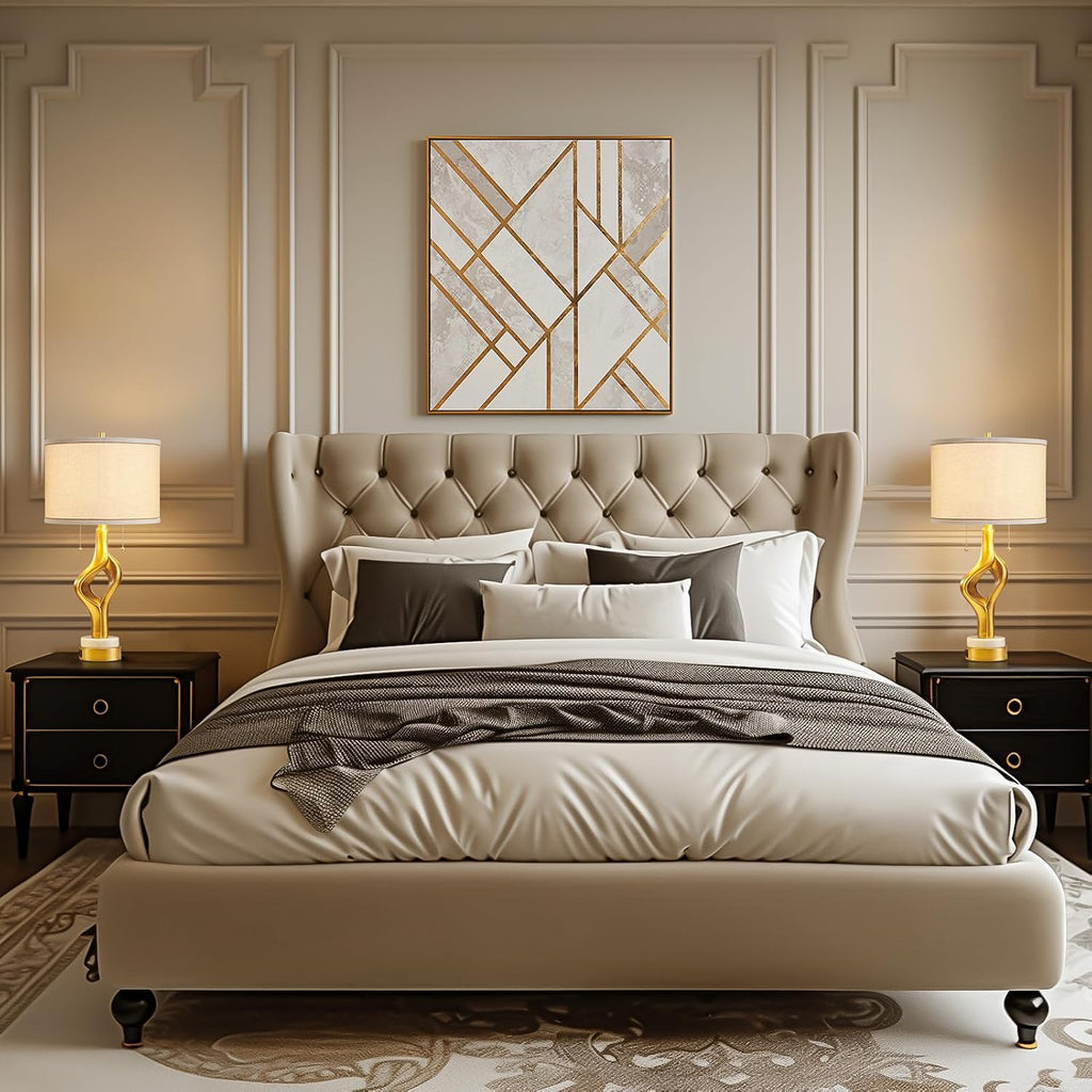 26' Modern Table Lamp Set of 2 for Living Room Bedroom, Gold Sculptural Table Lamp with 2 USB Ports, Resin Desk Lamps Marble Base with Double Pull Chains for Bedside End Tables, Bulb Included