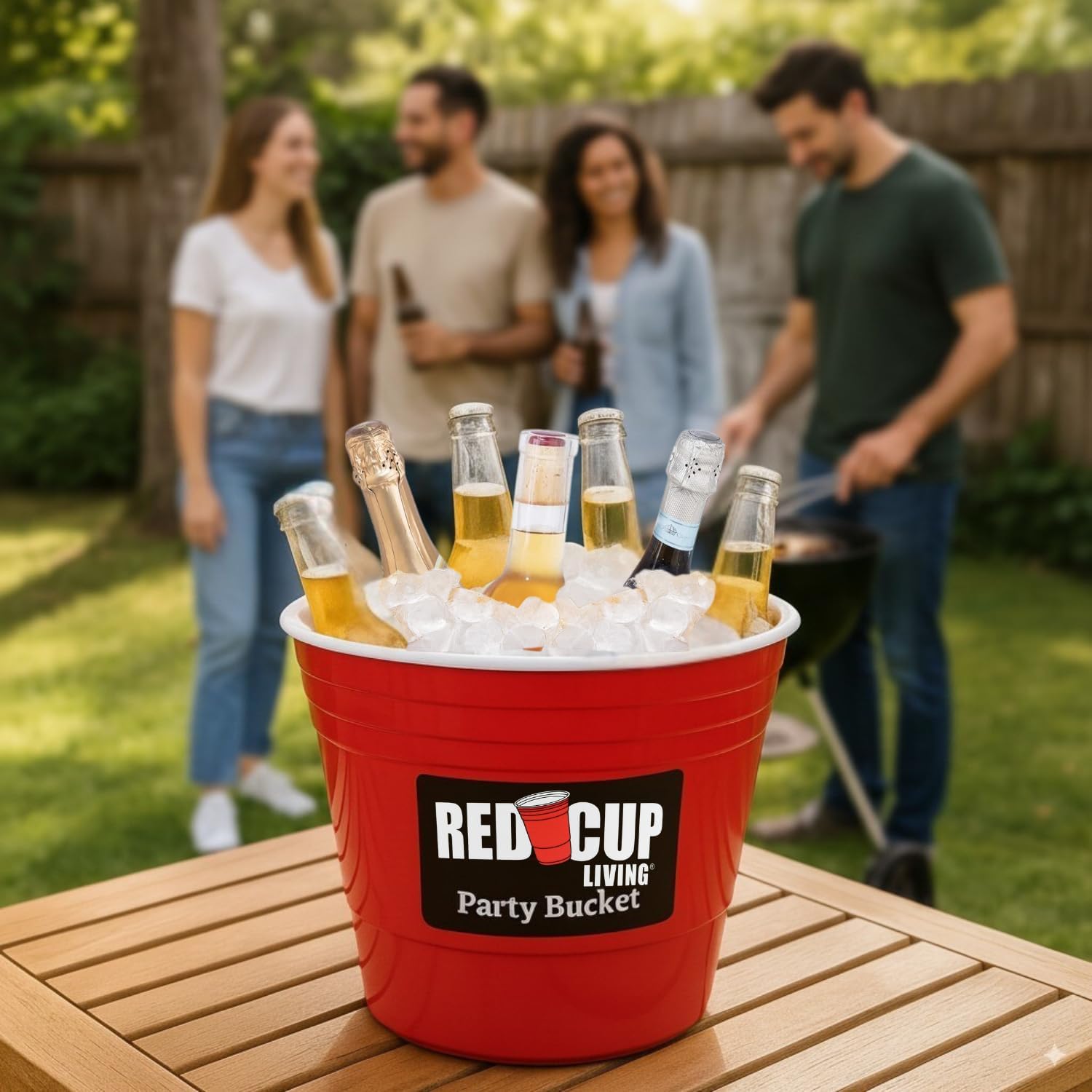 Reusable Red Plastic Ice Bucket for Parties - Large Beverage Tub, Wine Cooler, Beer Bucket, Drink Holder for Indoor/Outdoor Bars, Galvanized Tubs, Party Celebration, 201 Oz (Pack of 12)