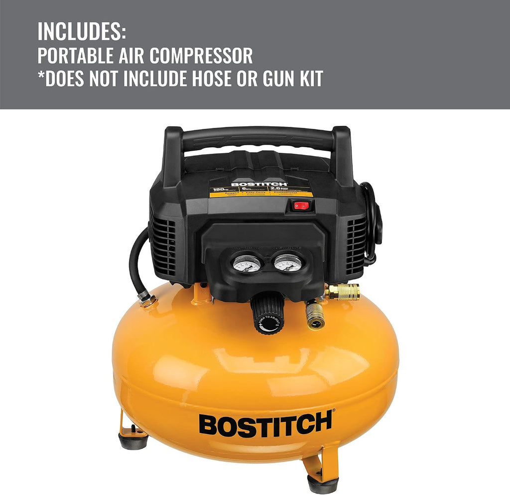 Bostitch 6 Gallon Pancake Air Compressor & 13 Piece Accessory Kit | BXCM02012-WPK