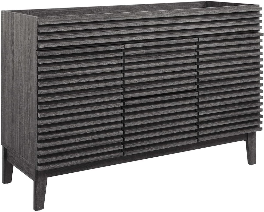 Modway Render 48' Double Sink Compatible (Not Included) Bathroom Vanity Cabinet in Charcoal