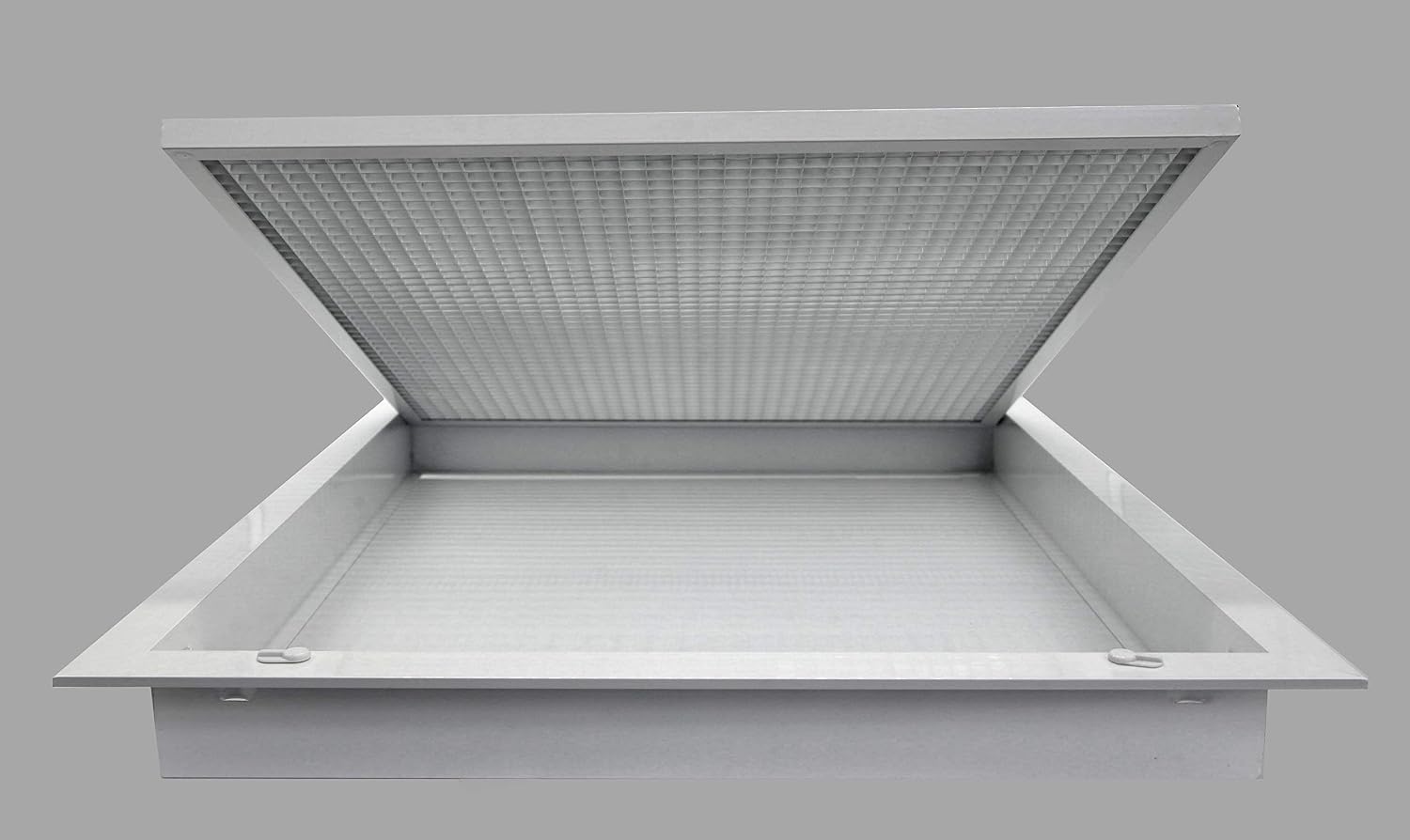 20' x 32' Cube Core Eggcrate Return Air Filter Grille for 1' Filter - Aluminum - White [Outer Dimensions: 22.5' x 34.5]