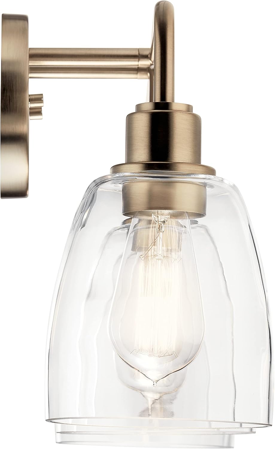 Kichler Meller 24.25' 3-Light Bathroom Vanity Light Fixture with Clear Glass Shades in Champagne Bronze for Mirror or Powder Room (24.25' W x 11.25' H x 7' D) 55102CPZ