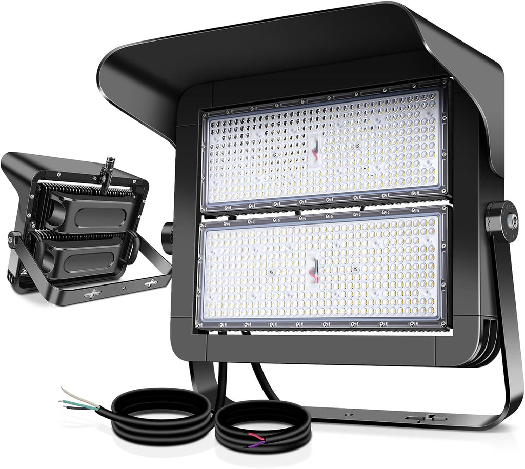 75000LM Dimmable Led Stadium Flood Light 3000W Equivalent Super Bright 0-500w Led Arena Lights 100-277v 5000k Yoke Mount Ip66 Waterproof Outdoor Wall Light Commercial for,Yard,Barn,Court