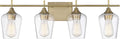 Savoy Essentials 8-4030-4-322 Octave Bohemian Clear Glass Bathroom Vanity Wall Light, 4-Light 240 Total Watts, 10' H x 29' W, Warm Brass