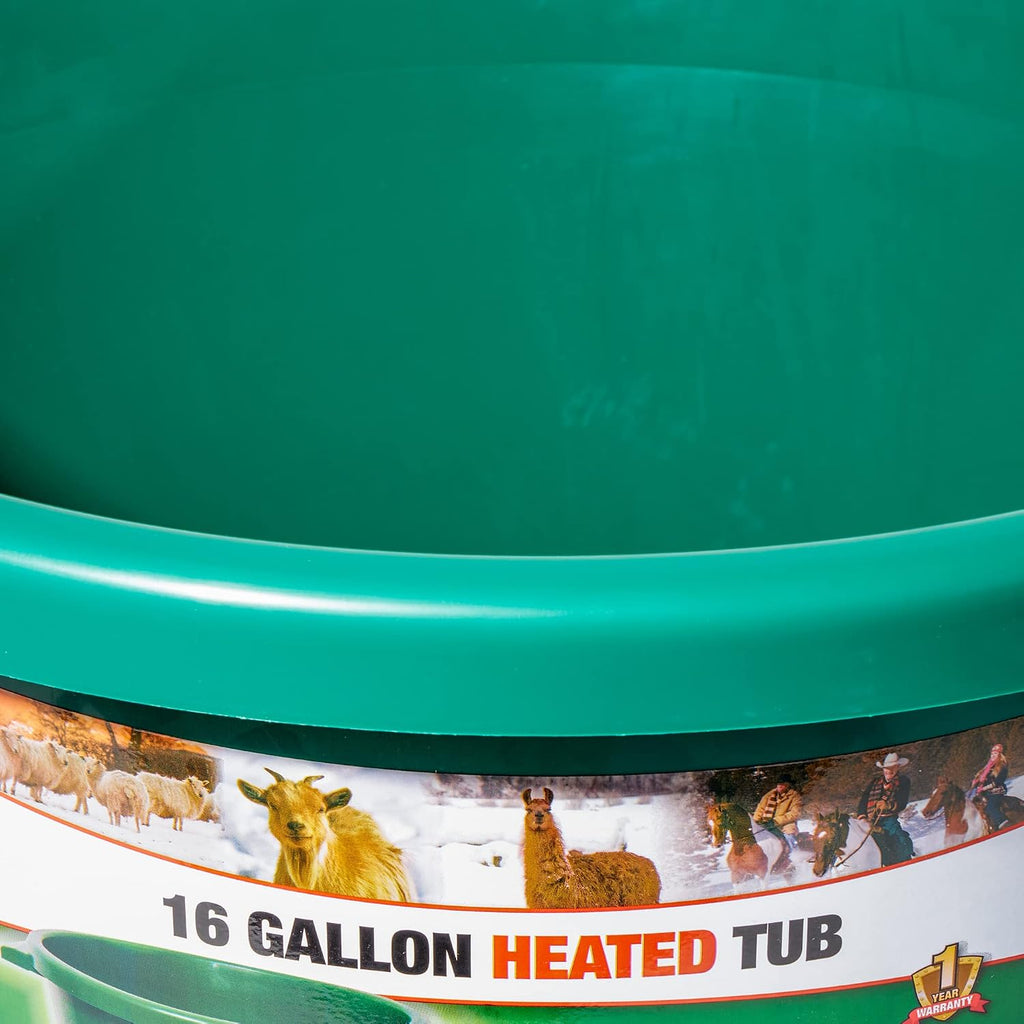 Farm Innovators 3 Pack Heated Water Bucket, 200W Heating Power - 16 Gallon Plastic Bucket with Replaceable Heating Element for Livestock Watering & Feeding