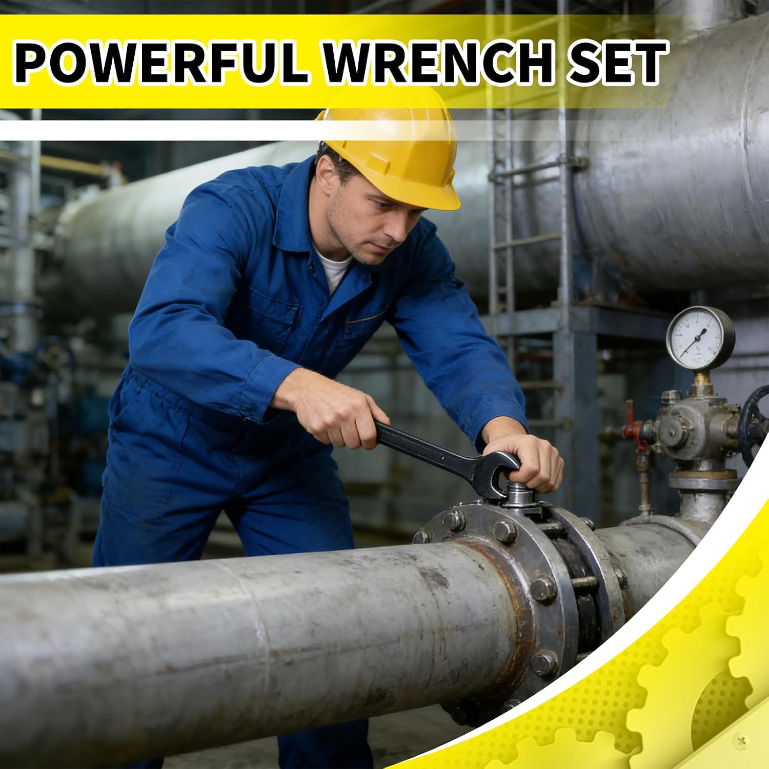 Jumbo Combination Wrench Set | 6 Piece | SAE | 1-3/8' to 2' | Open End | Storage Bag Included | for Professional Mechanic Use – Large Wrench Set