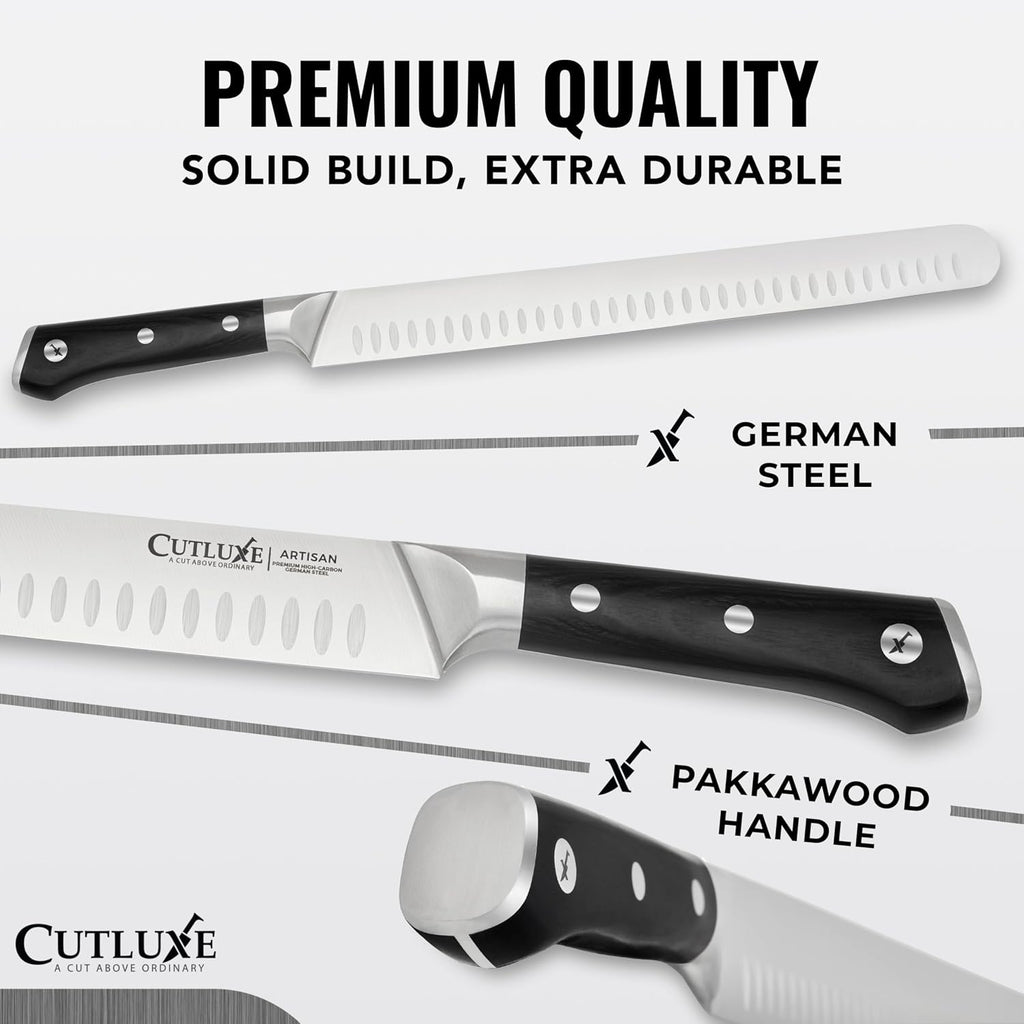 Cutluxe Butcher Knife Set – BBQ Brisket, Breaking & Boning Knife – Slicing Carving Knife Set for Meat Cutting, Ultra Sharp German Steel, Full Tang, Ergonomic Handles, Grilling Gifts for Men