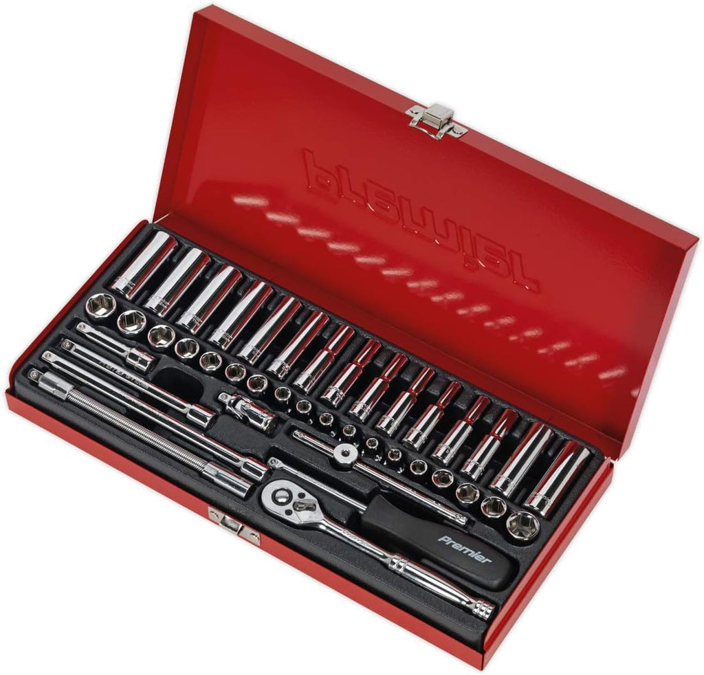 Sealey AK690 6 Point Walldrive-Duometric Socket Set, 1/4' Square Drive, 41 Pieces